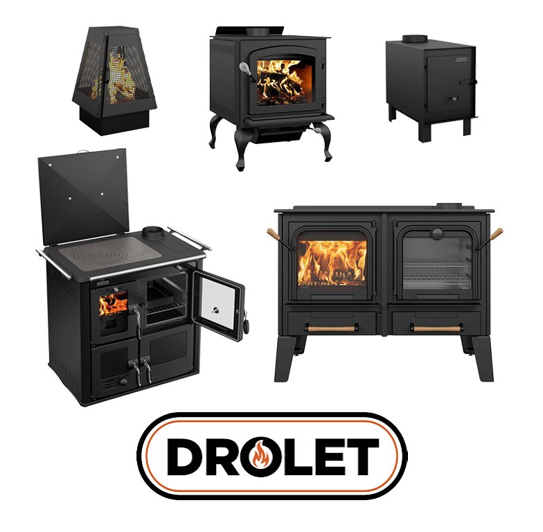 Drolet Wood Burning Stoves and Cookstoves from Off-Grid Living Solutions Provider, The Cabin Depot Outpost